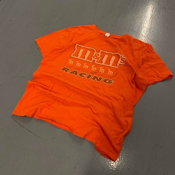 Orange M&Ms racing tee on vintage Anvil tag - Picture 3 of 8